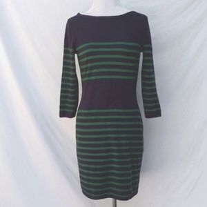 Michael Kors Black/Green Stripe Sweater Dress - S